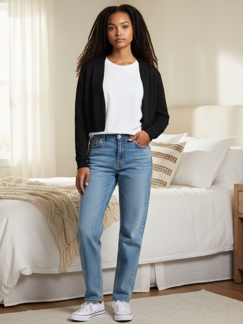 Calvin Klein Women's Open-Front Black Cardigan Thin Knit New